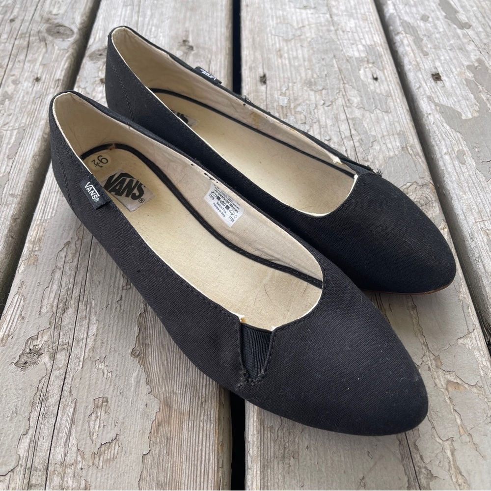RARE Vans Lesley Black Women's Slip-On Ballet Flats size 9.5 great condition! - Picture 4 of 5